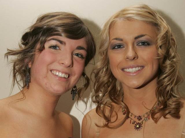 Thornhill College head girl Aine McEleney (right) and deputy head girl Orlaith Flynn who attended Lumen Christi College formal. (2911JB03)