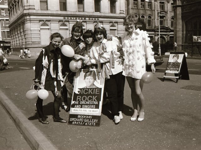 Fun Day Group at Guildhall Square promoting the forthcoming Dickie Rock concert.