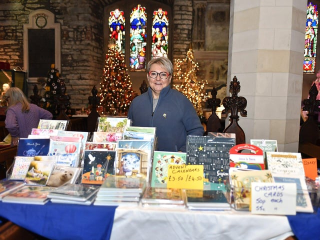 One of the many seasonal stalls in St Columb's Cathedral as part of the annual Christmas Festival.  Photo: George Sweeney