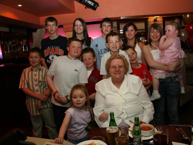 Mayra Ward out for a meal with family and friends.