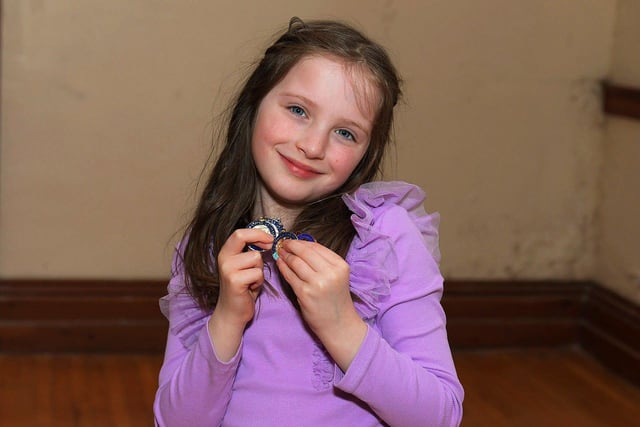 Clara-Grace winner of P3 English Song, placed 2nd in P3 Irish Poem, 2nd Piano U8 and 3rd Junior Any Song Age 6-8 at the Feis Dhoire Cholmcille on Friday at St Columb’s Hall. Photo: George Sweeney.