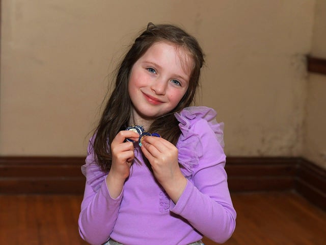 Clara-Grace winner of P3 English Song, placed 2nd in P3 Irish Poem, 2nd Piano U8 and 3rd Junior Any Song Age 6-8 at the Feis Dhoire Cholmcille on Friday at St Columb’s Hall. Photo: George Sweeney.