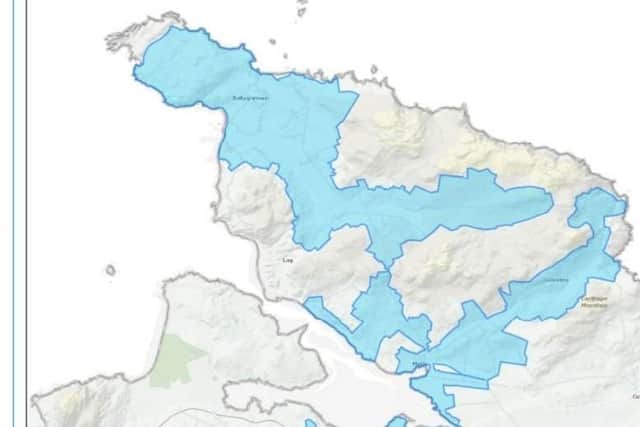 Areas impacted under the Carndonagh Water Supply.