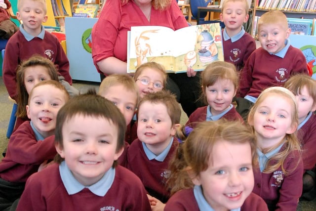 Pupils from St Bede's RC Primary School were enjoying storytelling at Jarrow Library on National Storytelling Day in 2007.