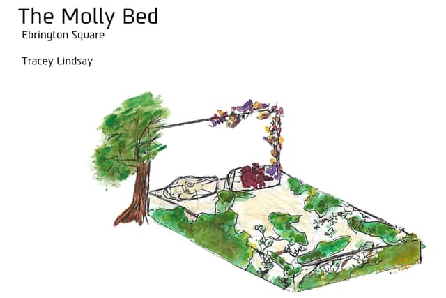 Artist's sketch ahead of the installation at Ebrington Square.