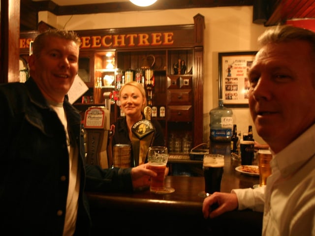 Punters enjoying some food and pints in The Beechtree Bar back in November 2004.