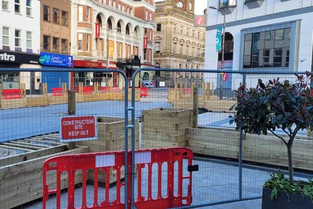 The parklet being installed in Derry city centre back in early 2022.