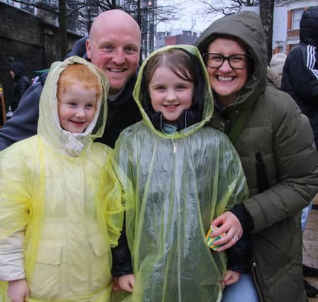 The Lester family on St. Patrick’s Day in the Guildhall Square. (Photo - Deirdre Heaney, nwpresspics)