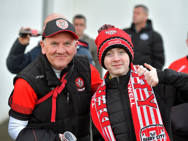 Fans at the Brandywell, on Friday evening, for Derry City’s game against Drogheda United. Photo: George Sweeney. DER2314GS – 26