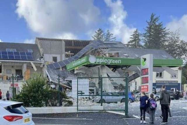 The scene of the devastating explosion in Creeslough.