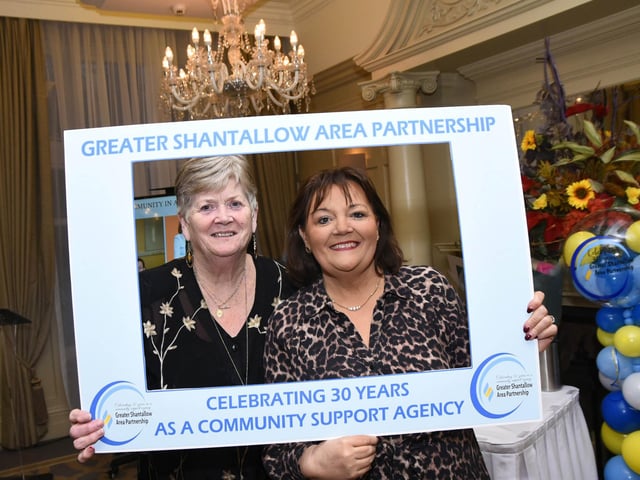 Marie Gillespie, Galliagh Women's Group, and Michelle Simpson, GSAP at Friday's 30th anniversary celebrations. : .