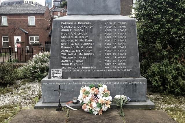 The Bloody Sunday monument.