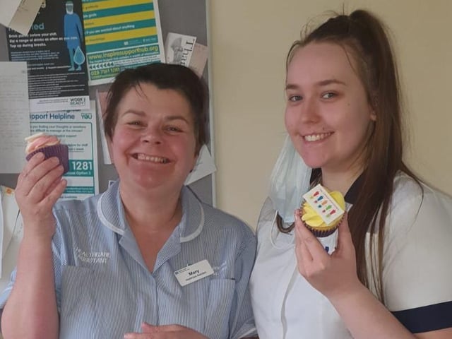 Health service workers celebrating International Women's Day at the Western Trust