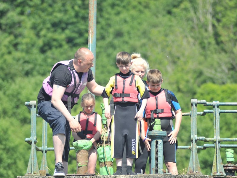 One of the youngest jumpers preparing to take the plunge