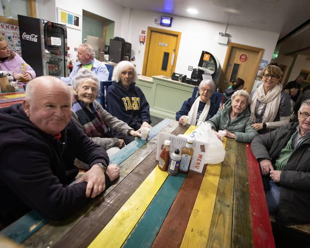 Some of the attendees at Thursday's 'Human Library' event in Creggan pictured with OLT's Sinead Devine.