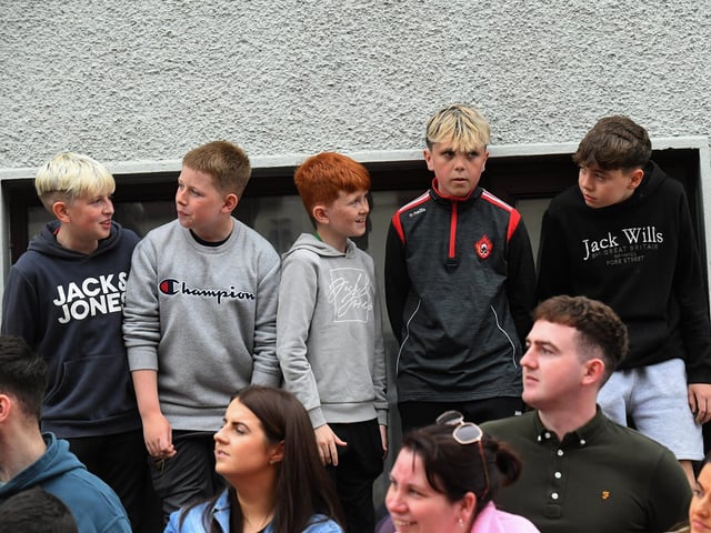 Spectators at the Soap Box Derby run in Carndonagh on Saturday afternoon. Photo: George Sweeney