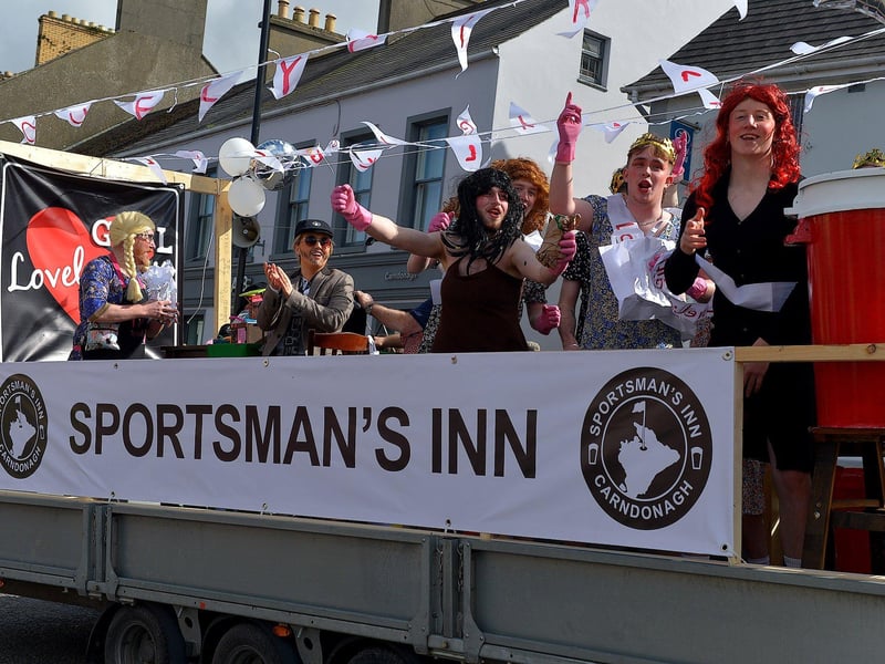 There were many colourful characters and floats in the Easter Monday parade in Carndonagh. Photo: George Sweeney. DER2315GS – 55