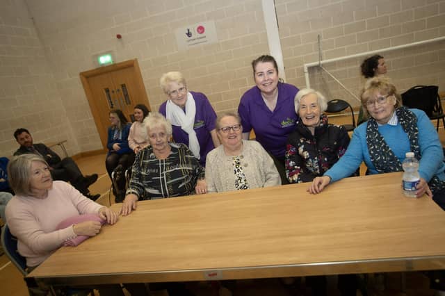 Group pictured enjoying the Mellow Deeds Choir performance at the City of Derry International Choir Festival in Creggan on Friday morning.