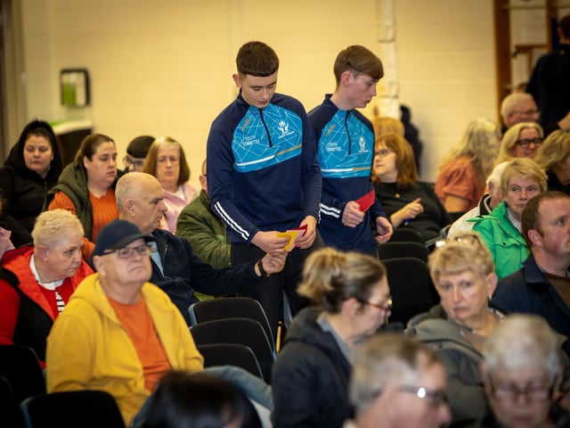 Members of the Derry Credit Union Youth Committee helping out at Monday's AGM in St. Mary's College.