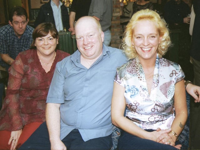 Shiela McLaughlin, Gerry McLaughlin and Christine Johnstone pictured at the birthday party in the Village Inn.