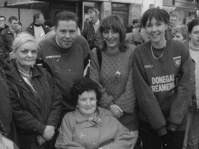 A section of the crowd from the St. Patrick's Day parade in Buncrana in 1998.