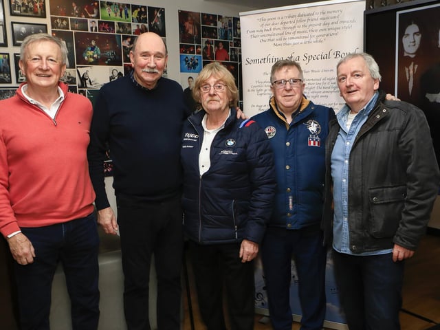 Johnny Murray with on left, Brian Doherty,and from right, Hugh Clifford, Tony Byrne (Dublin) and Michael O’Doherty. (Photo - Tom Heaney, nwpresspics)