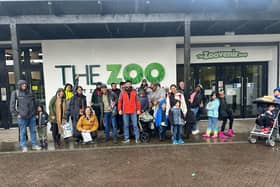 A large section of the 70-strong group who travelled to Belfast zoo with the North West Migrants Forum on Saturday.