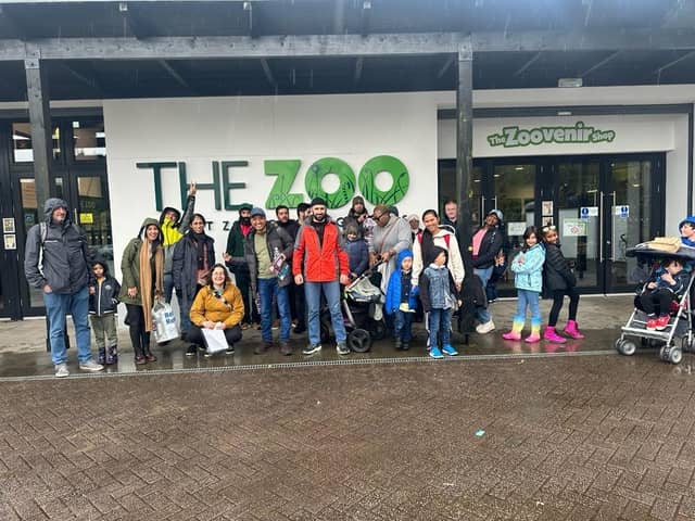 A large section of the 70-strong group who travelled to Belfast zoo with the North West Migrants Forum on Saturday.