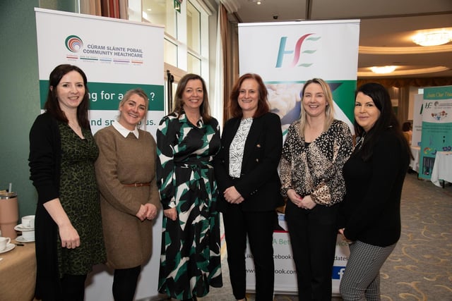 At the HSE & IDP Health, Social Care Recruitment  &  Education Fair in Inishowen Gateway Hotel on Tuesday last are HR team members from left are  Sonya Gallagher, Mary Crampsey,  Clodagh McGee, Maria Ferguson, Tara Devein and Anne Underwood. Photo Clive Wasson