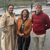 Councillor Aisling Hutton, Councillor Patricia Logue and Foyle MLA Pádraig Delargy at Foyle Road.