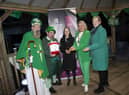 MAYOR’S CHARITY BUSK. . . . The Mayor, Sandra Duffy pictured with Jacqueline McEleney and Dianne Thomas, Fundraising/Support Workers, First Housing Support Services during the start of Friday’s 24 Hours Charity Busk in Guildhall Square on St. Patrick’s Day. (Photos: Jim McCafferty Photography)