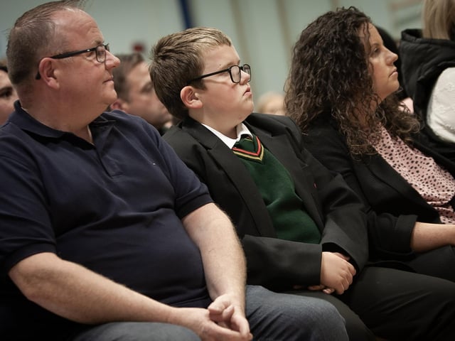 The Curran family pictured at Thursday evening's Mass in St. Joseph's Boys School.