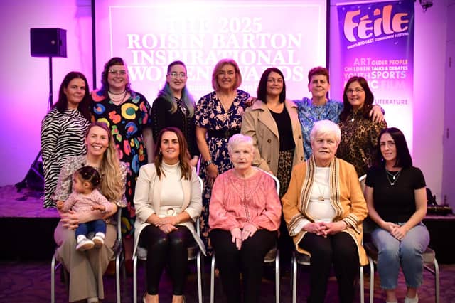 The honourees and representatives of those who received the Roisin Barton Inspirational Award.