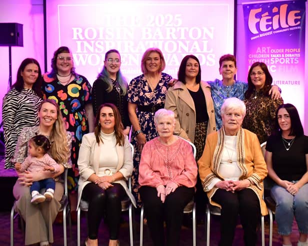 The honourees and representatives of those who received the Roisin Barton Inspirational Award.
