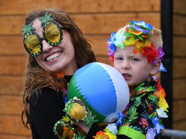 Participants pictured in the Clonmany Festival Parade on Sunday afternoon. Photo: George Sweeney