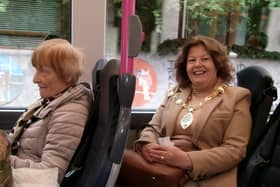 On the buses, the Mayor on the Foyle Metro this morning, as captured by Derry photographer Hugh Gallagher.