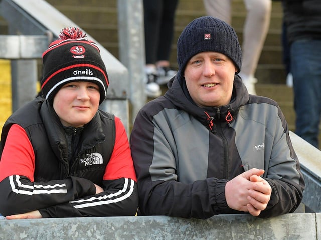 Fans in Celtic Park for the Derry v Monaghan game. Photo: George Sweeney