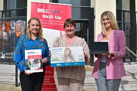 Maria Moore, NWRC Administrative Officer pictured with Luane Quigley, NWRC Curriculum Manager for Business Administration and Jane Fleming, NWRC Business Development Executive, at the launch of the Women Returners Programme. 