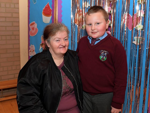 Pauline Duddy with Cian at St John’s PS Grandparents Vintage Tea. Photo: George Sweeney