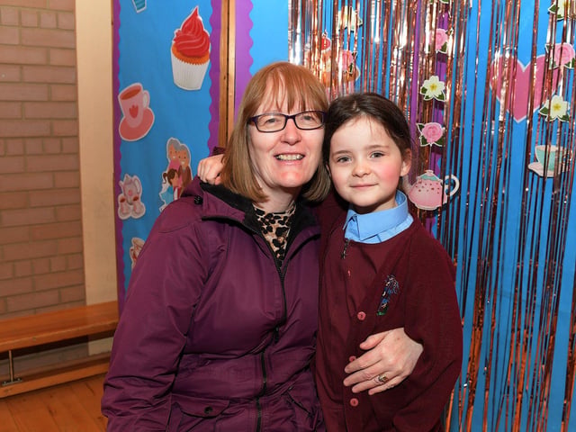 Susanne Boyle with Sophie at St John’s PS Grandparents Vintage Tea. Photo: George Sweeney