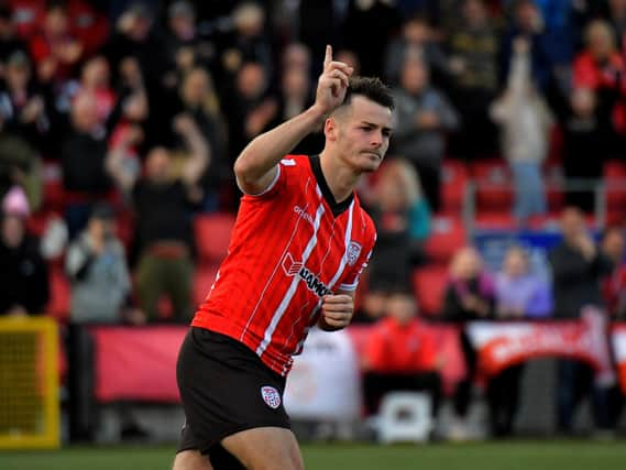 There was a first Derry City goal for Danny Mullen in Friday's 2-2 draw with Bohemians at Dalymount. Photo: George Sweeney. DER2334GS – 06