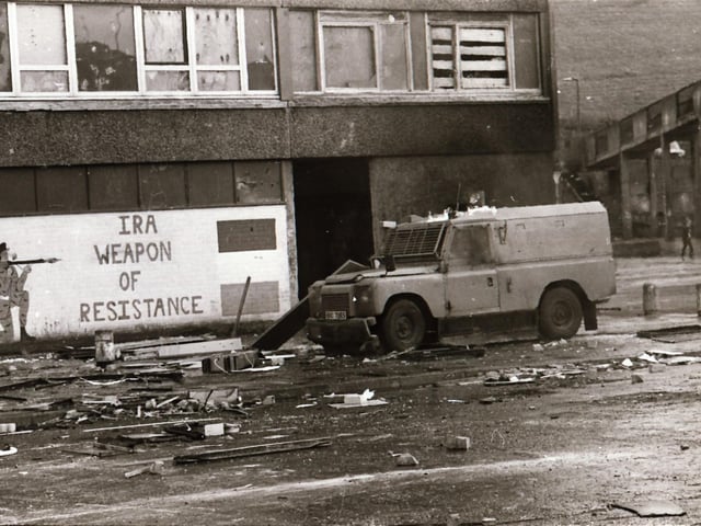 Scenes from the Bogside during rioting on August 12.