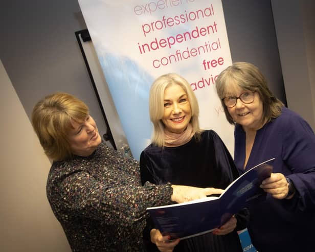 Alderman Niree McMorris, Jacqueline Gallagher and Bernie Heery pictured before the Advice North West AGM last week.