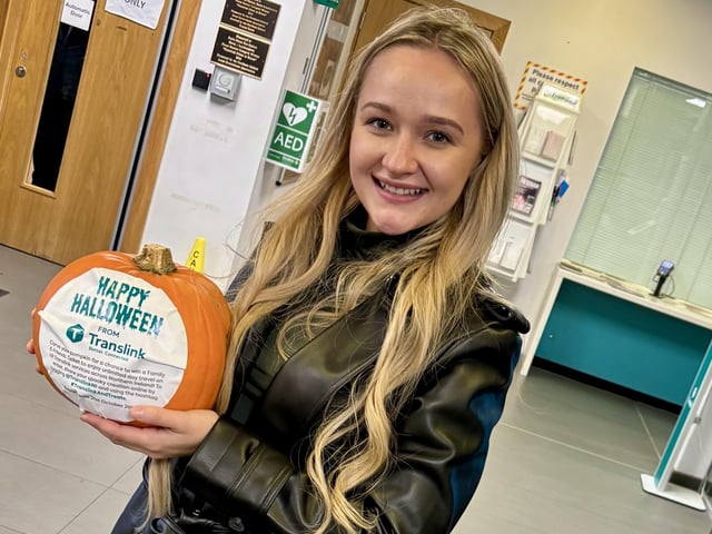 Translink Hallowe'en pumpkin surprise delights bus and rail passengers