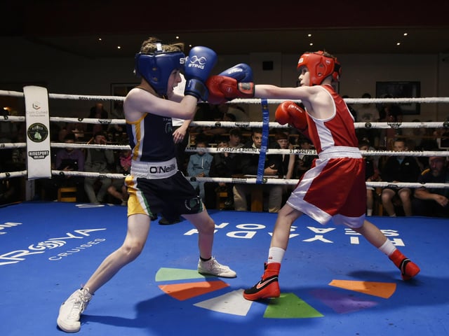 Boy 1 35kg contest, Calvin Maughan (St Joseph's) v Darragh McDonagh (Carrickmore)