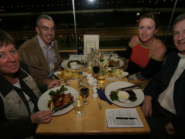 Derry and Donegal people enjoying a night at Lifford races in October 2005.