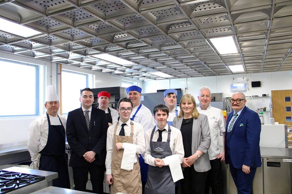John Crowe, NWRC lecturer, David Murray, Operations Manager, Bishops Gate Hotel, Emmet Hargan, student, Jamie Harkin, student, Liam Walsh, student, Jamie Kavanagh, student, Caolan Green, student, Carolyn McKinley, NWRC lecturer, Pauk Sharkey, Executive Chef, Bishops Gate Hotel, Jonathan Lyttle, NWRC Lecturer.  : John Crowe, NWRC lecturer, David Murray, Operations Manager, Bishops Gate Hotel, Emmet Hargan, student, Jamie Harkin, student, Liam Walsh, student, Jamie Kavanagh, student, Caolan Green, student, Carolyn McKinley, NWRC lecturer, Pauk Sharkey, Executive Chef, Bishops Gate Hotel, Jonathan Lyttle, NWRC Lecturer.
