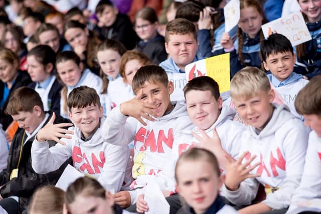 Participants at the Derry Diocese Fan The Flame annual Mass 2025 in Celtic Park.