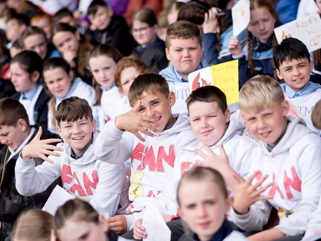 Participants at the Derry Diocese Fan The Flame annual Mass 2025 in Celtic Park.