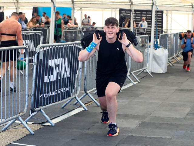 Athletic endurance at the Ebrington Hyrox held in Ebrington Square on Saturday. (Photo - Tom Heaney, nwpresspics)